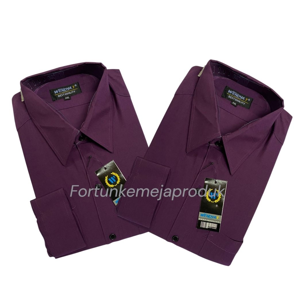 Kemeja Pria Polos Ungu Terong-Kemeja Pria Polos Tangan Panjang-kemeja pria lengan panjang