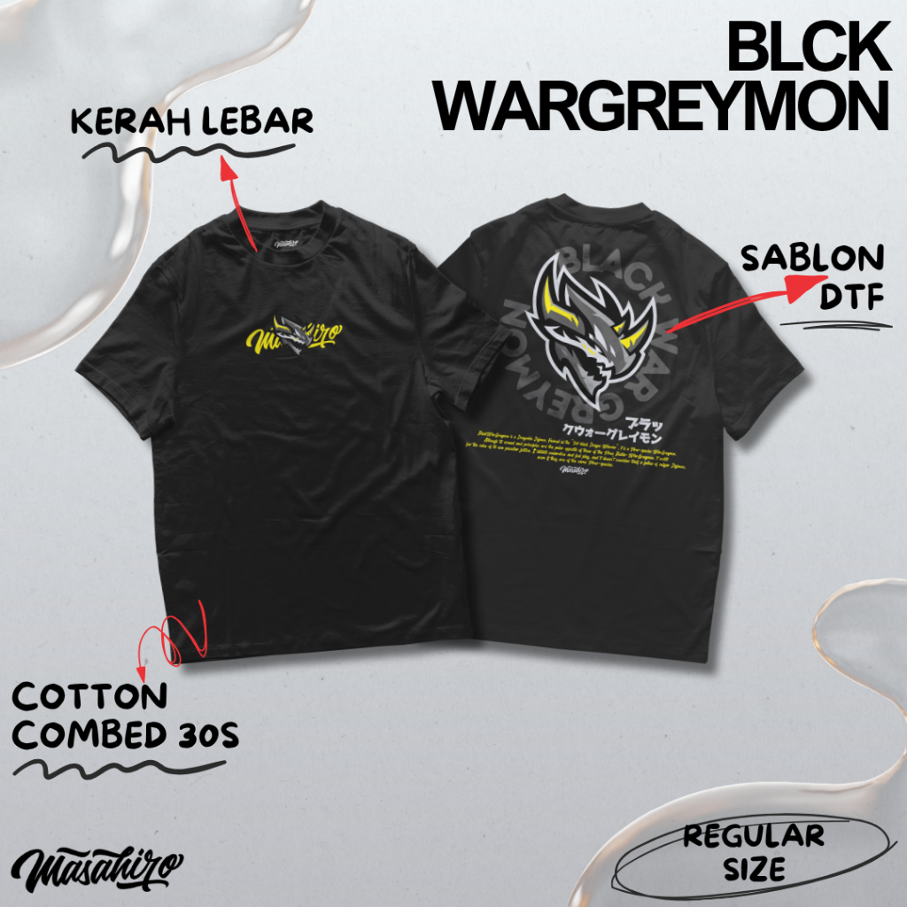 MASAHIRO CLOTH | KAOS / TSHIRT DIGIMON BLACK WARGREYMON