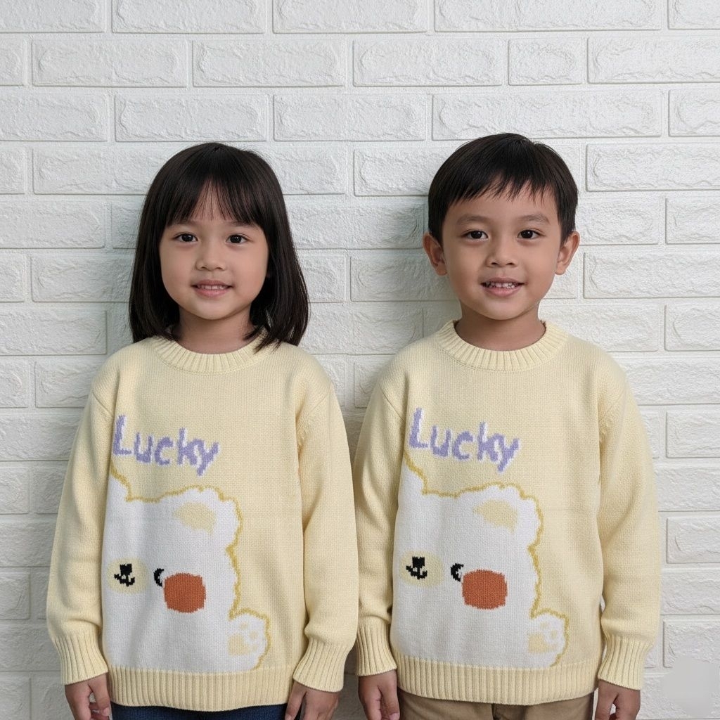 Sweater Rajut Anak Premium Tebal Lengan Panjang Nyaman Laki Perempuan Outer Baju Lucu