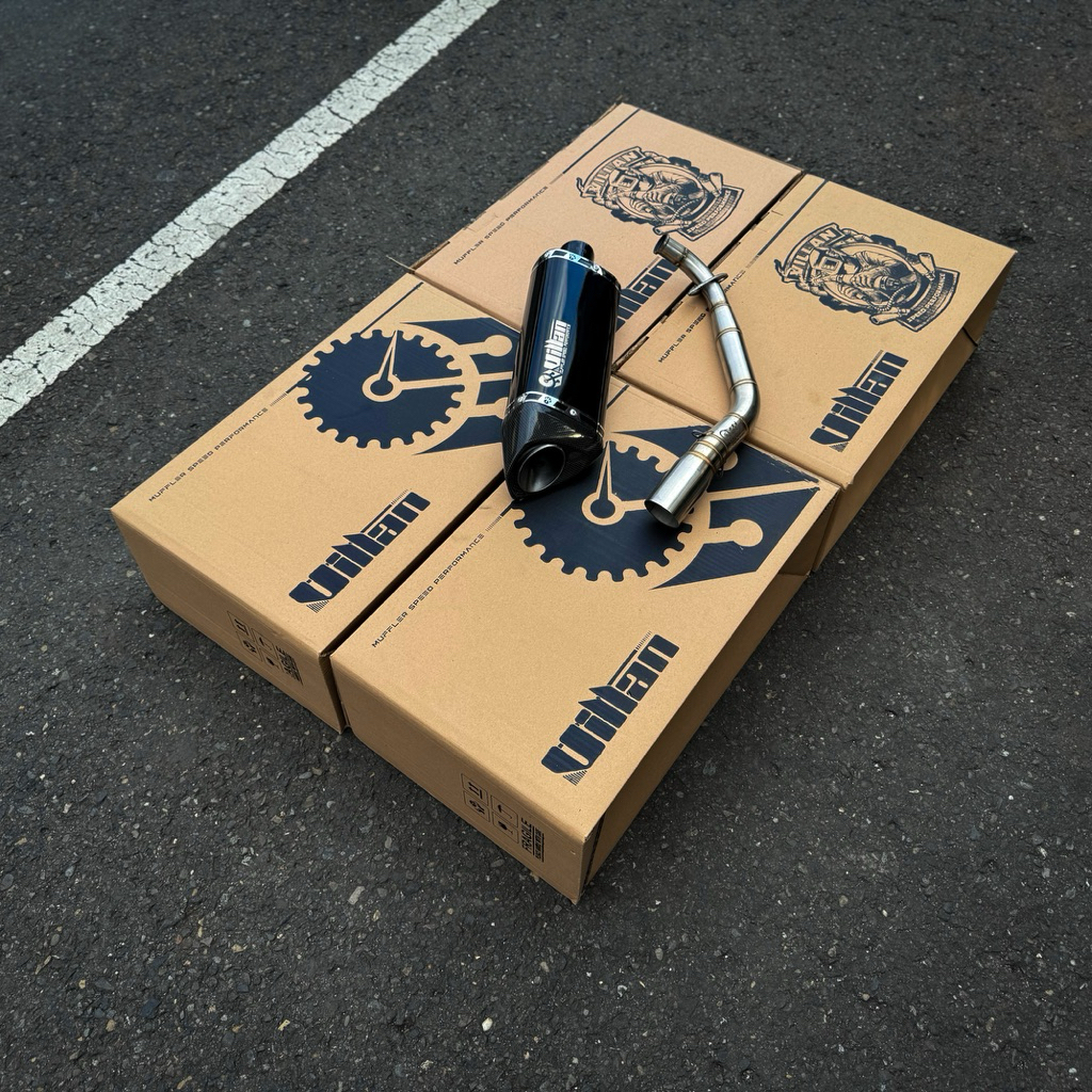 knalpot villan mv1 black full system aerox155 nmax pcx vario adv