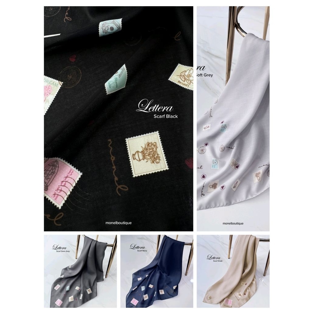 Monel - Scarf / Hijab / Segi Empat - LETTERA