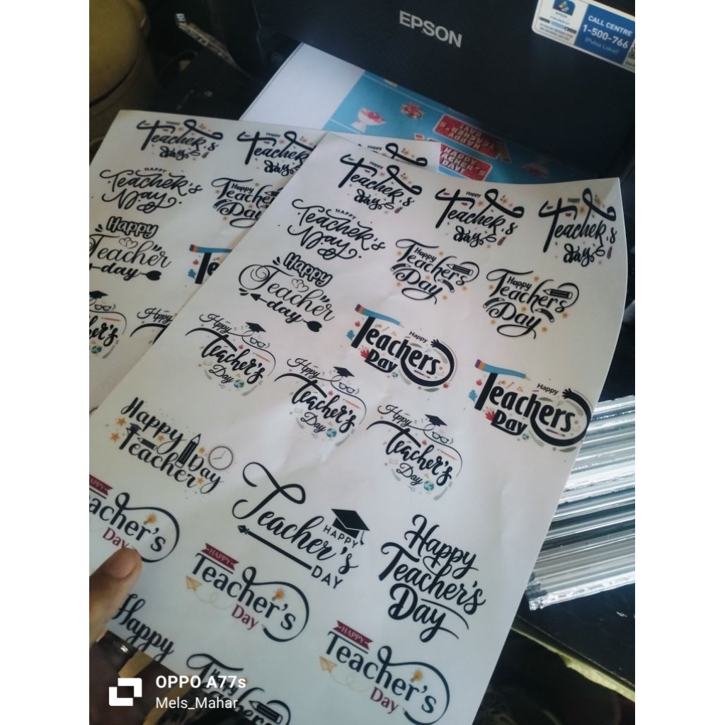 Stiker teacherday transparan lembaran (1 lembar)