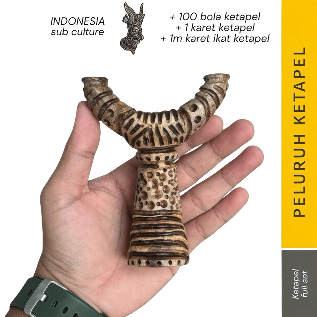 GEZOMADO.02 - FRAME ketapel kayu asem ukir aestetic standar lomba / by lab slingshot