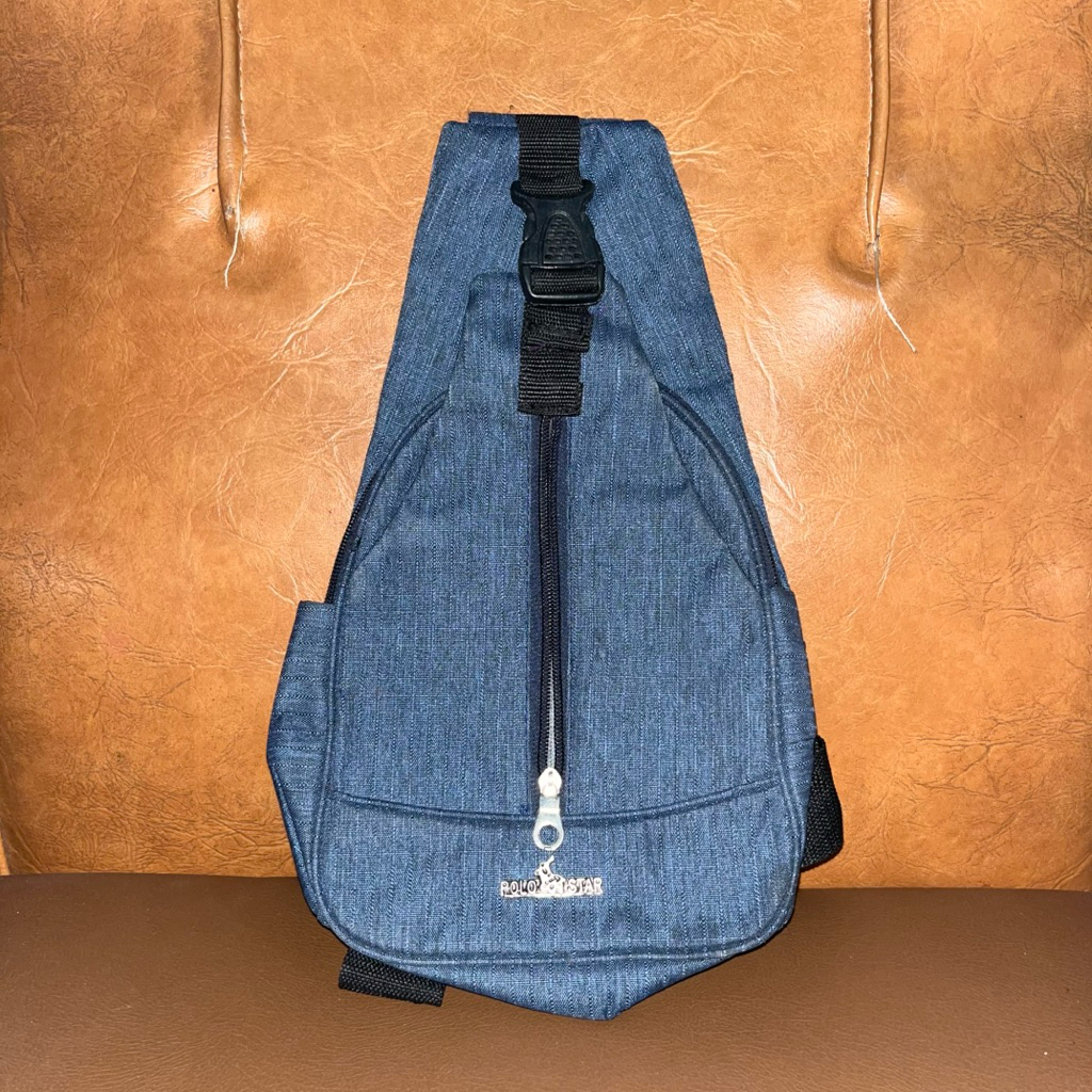 PRELOVED POLO STAR POLOSTAR Tas Dada Biru Pria Blue Sling Bag Selempang Denim Bag Tas Kanvas Slempan