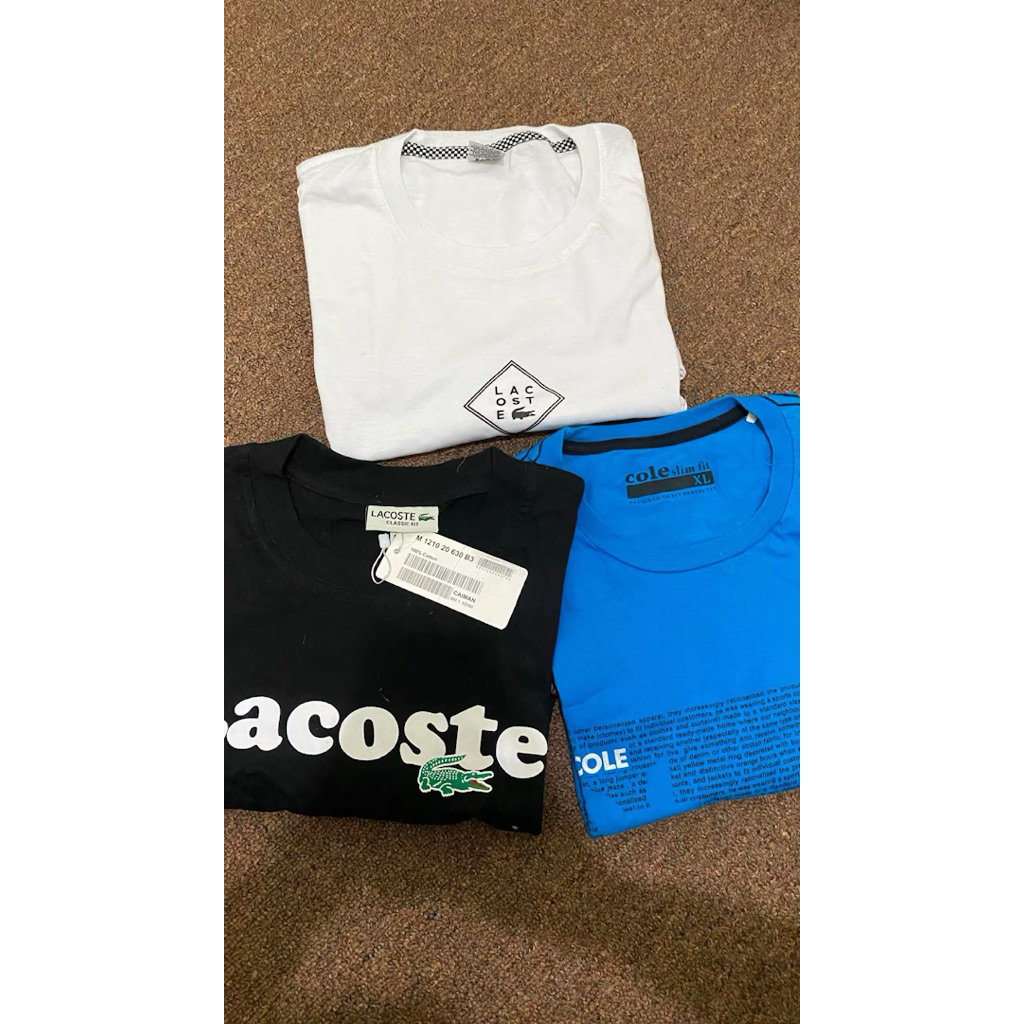 preloved kaos pria lacoste 3pcs 150k