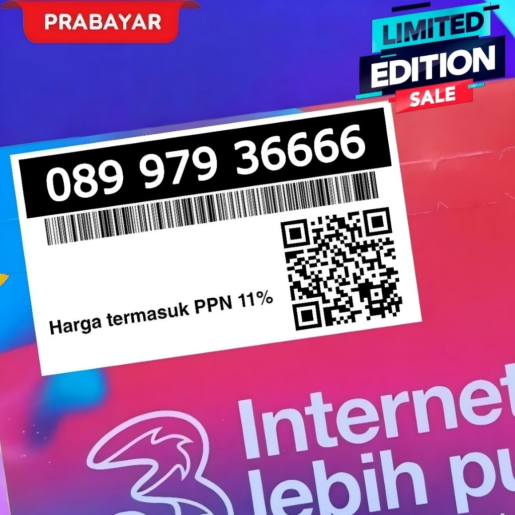 Kartu Perdana 3 Prabayar NOMOR CANTIK 11 digit Batch 9
