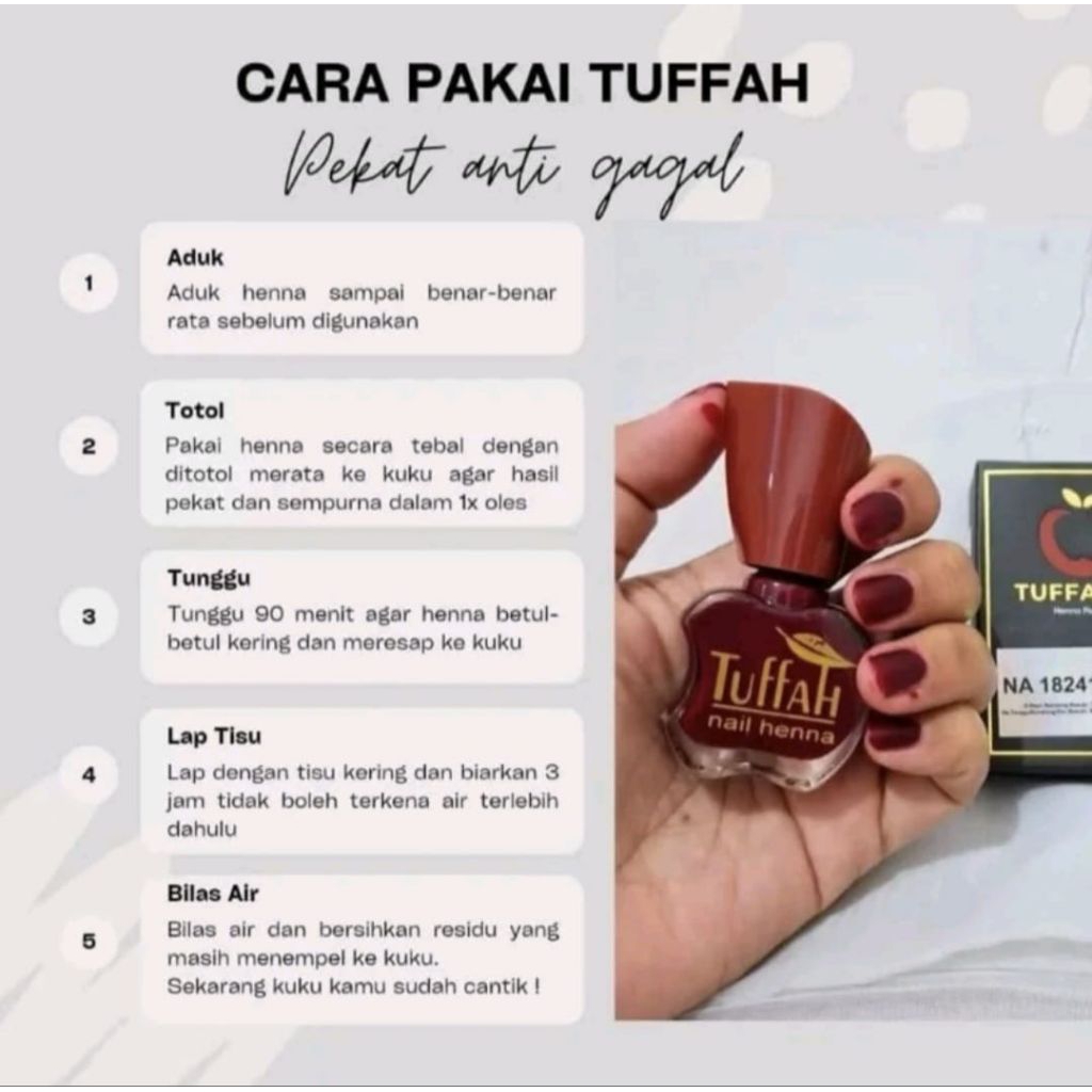 ORI BPOM TUFFAH HENNA KUKU HALAL AWET TUFFAH NAIL HENNA