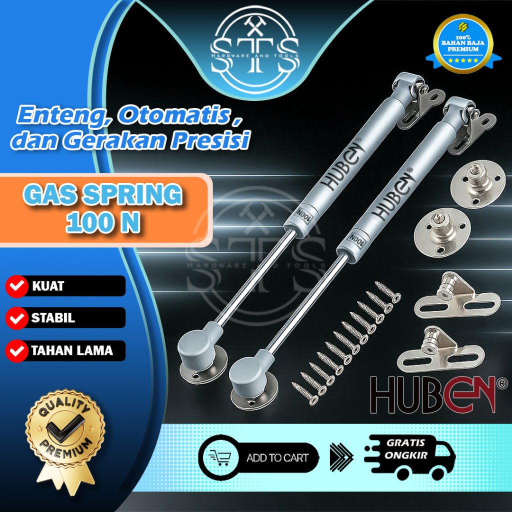 STSHARDWARE GAS SPRING [[ HUBEN ]] / HIDROLIK JOK MOTOR / HIDROLIK LEMARI / GAS SPRING HUBEN