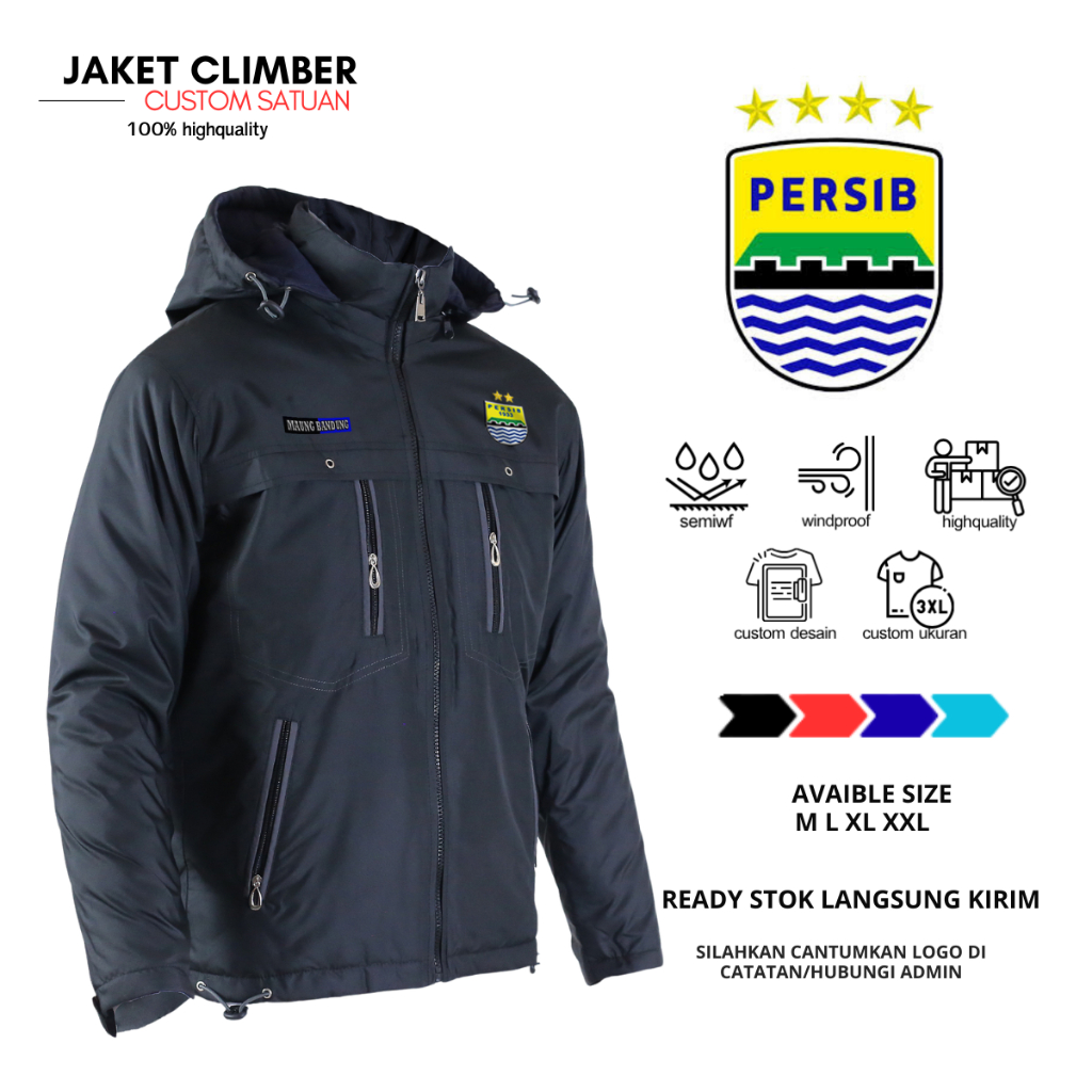Jaket Climber Gunung Persib Bandung Jaket Persib Jaket Olahraga Outdoor Persib