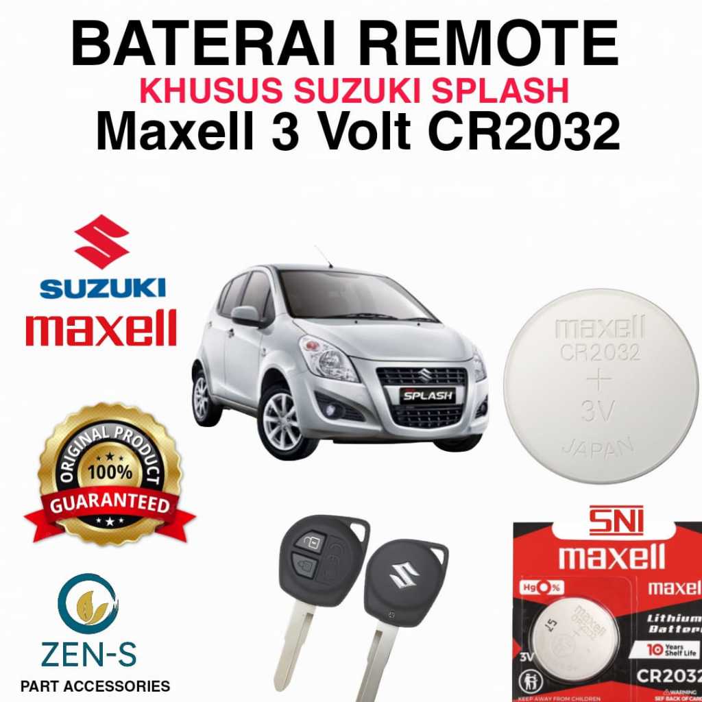 BATU BATTERY BATREI KEYLESS MOBIL SPLASH SMART KEY KUNCI REMOTE MOBIL SUZUKI SPLASH ORIGINAL ASLI