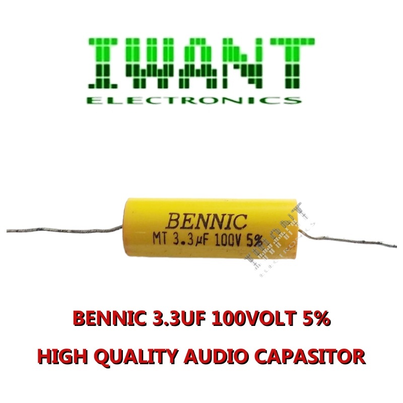 BENNIC 3.3 100V 3.3UF KAPASITOR BENNIC 3.3UF100V 3,3UF 100V BENNIC CAPASITOR 3.3UF 100VOLT 5% CAPASI