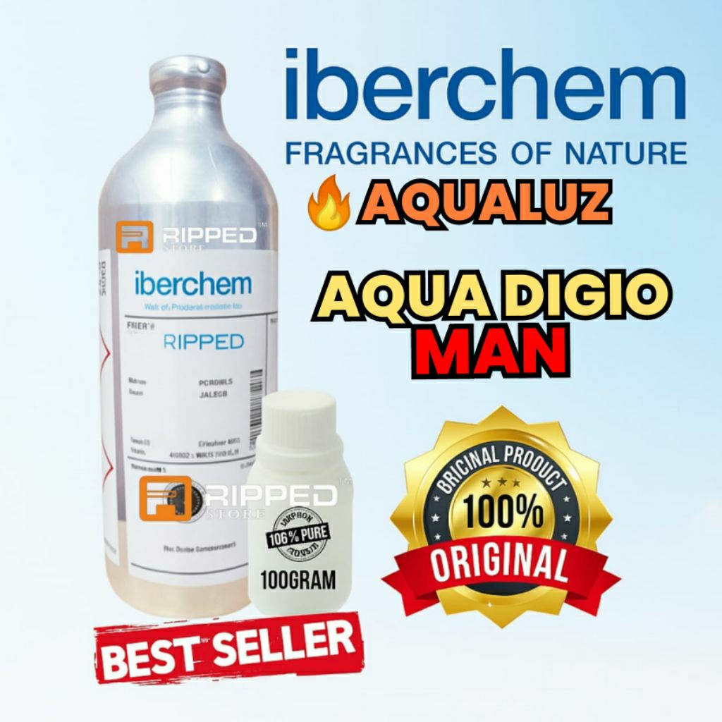 Bibit Parfum Murni 100ml Aqualuz Aqua Digio Man || Original Iberchem
