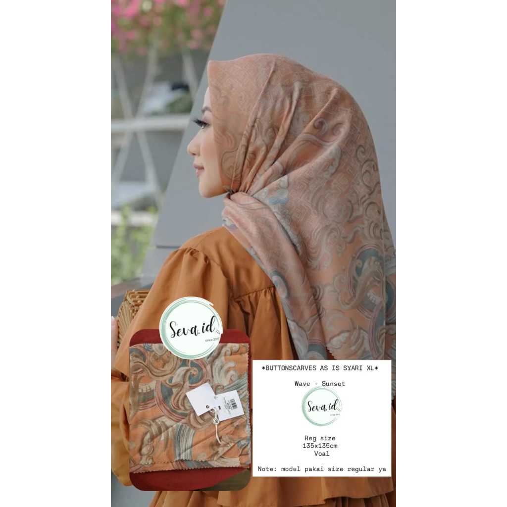 MODINITY Buttonscarves Sale BS The Wave Voal Square XL Sunset Square AS IS Defect Minor