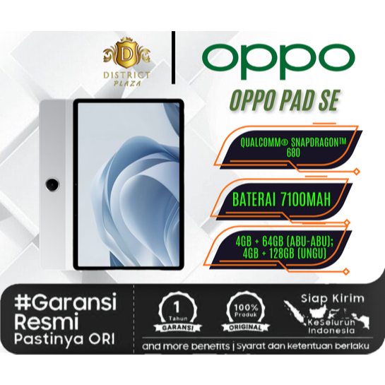 Oppo Pad Se Ram 4Gb/64Gb 4/128gb Bergaransi Resmi tablet terbaru 2025