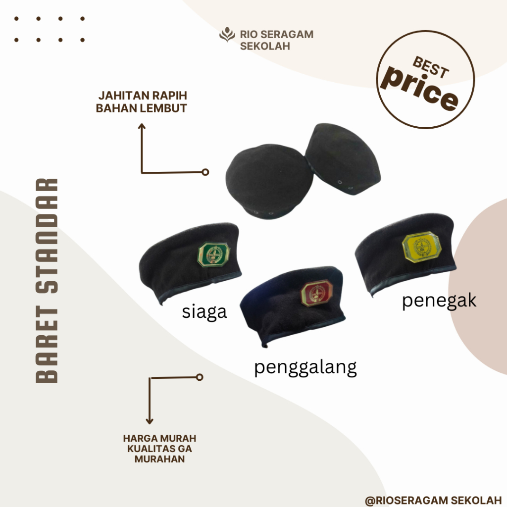 BARET STANDAR POLRI BARET PRAMUKA PENEGAK PEMBINA PRAMUKA TOPI PRAMUKA LAKI2 BARET PENEGAK