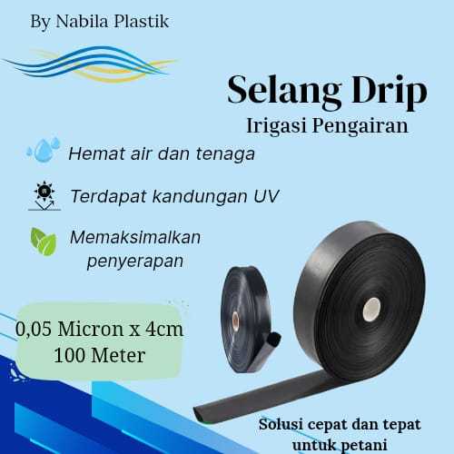 Selang Drip / Irigasi Pengairan 50 micron x 4cm x 100 meter HDPE Polyethilene