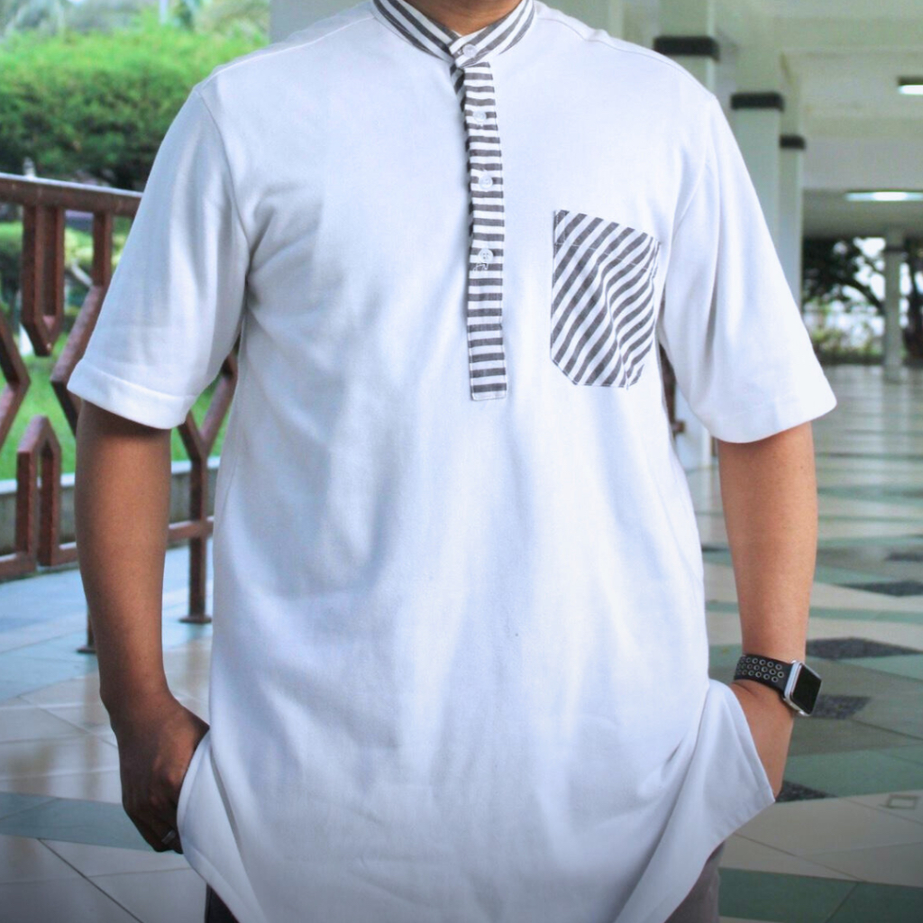 New Koko Kaos Tebal / Kurta Lengan Pendek Dewasa / Kurta Bahan Sweater Tebal
