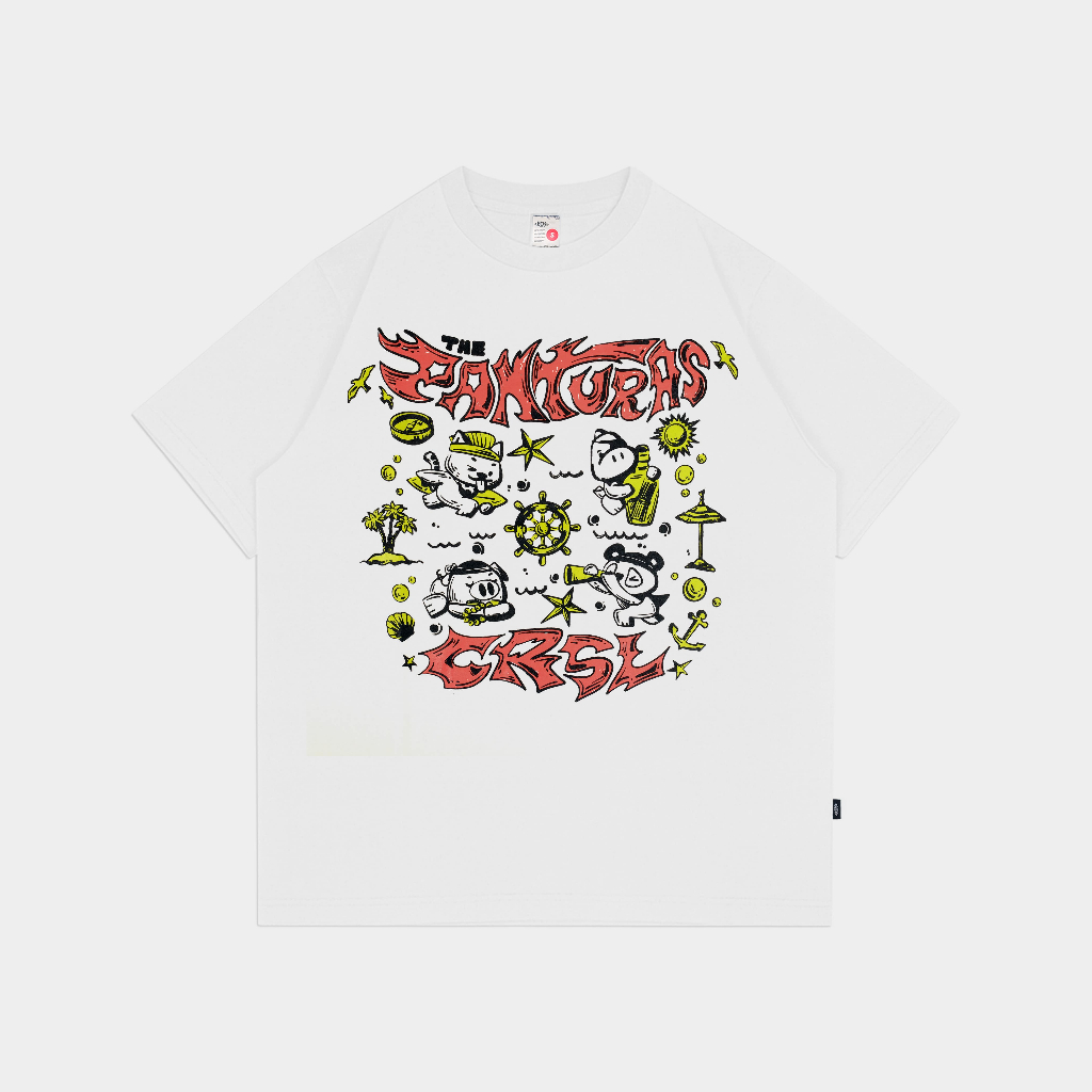CRSL X THE Panturas Sagara White Tees I Collab Merch Band I Regular Fit I Unisex