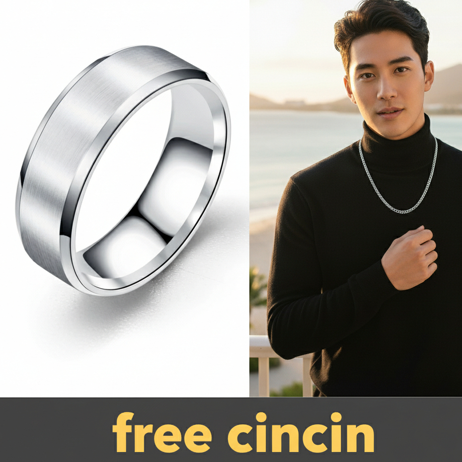 Kalung Rantai Medan Titanium Anti Karat Model Rantai Rapat Kalung Sisik Naga Polos Free Cincin