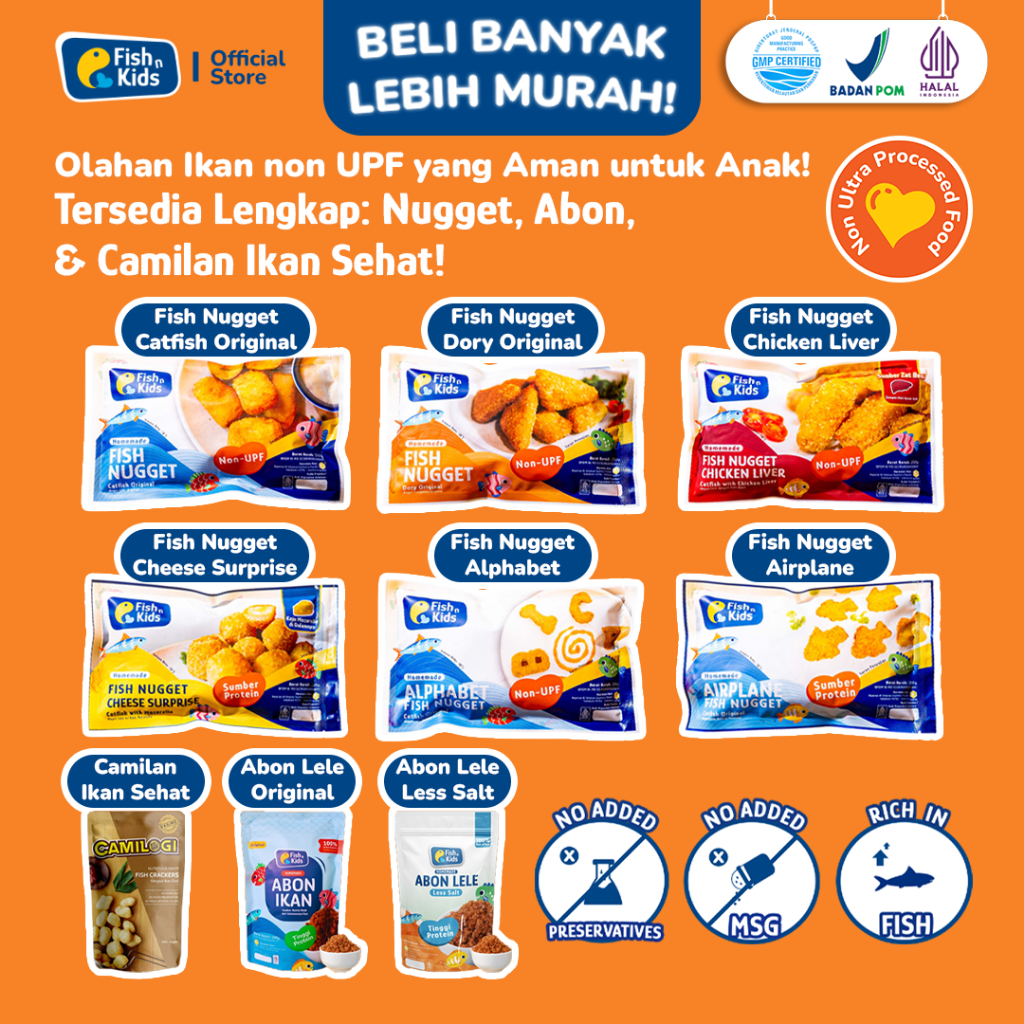 Fish n Kids – Nugget Ikan Original, Abon Ikan, Fish Cracker | BPOM, Non MSG