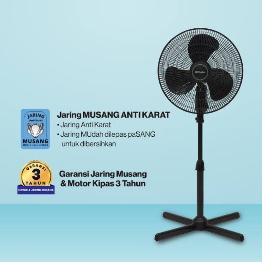 Stand Fan Miyako KAS 1606 X Kipas Angin Berdiri Miyako KAS-1606 X PL Kipas Miyako 16inch KAS1606X