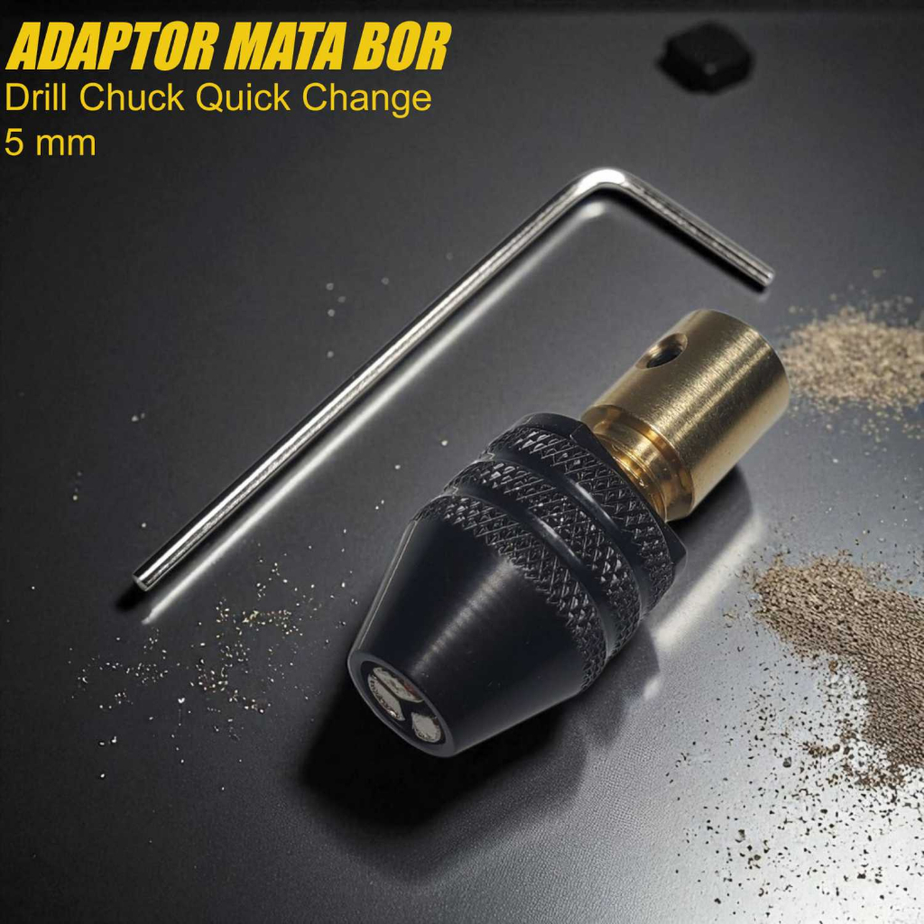 Adaptor Kepala Bor Mini Keyless Universal Chuck Quick Change 5mm