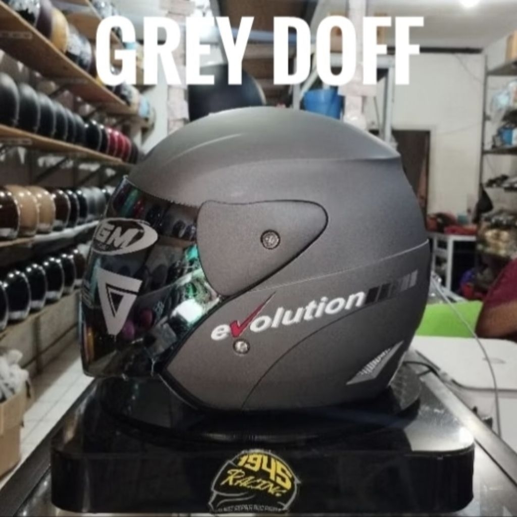 Helm GM Evolution Solid Grey Doff Original 100%