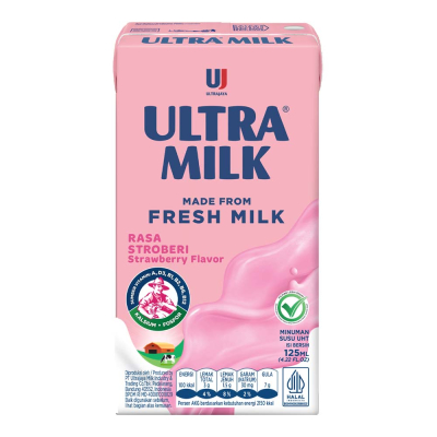 Ultra Milk Susu UHT Stroberi Kotak 125 ml