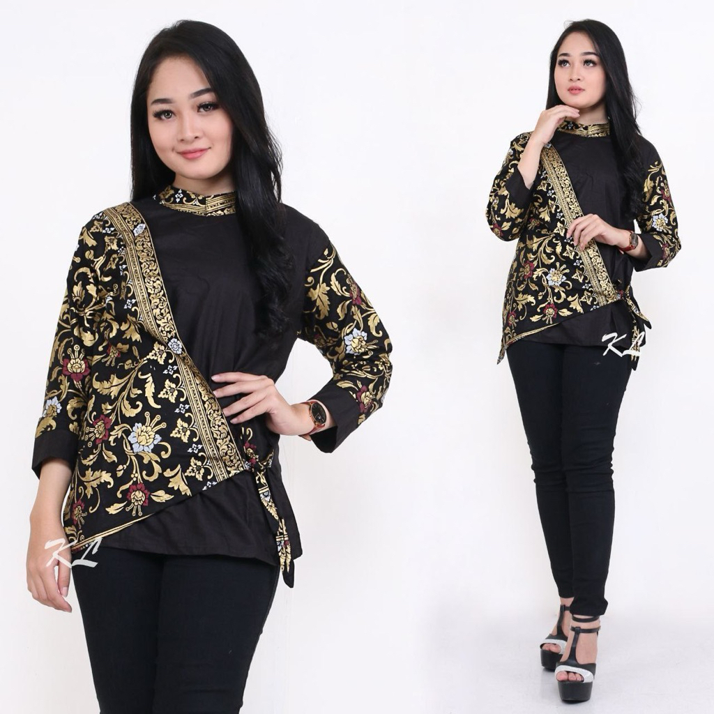 Kemeja pria cowok cewek casual polos kombinasi batik lengan pendek kemeja kerja premium Original