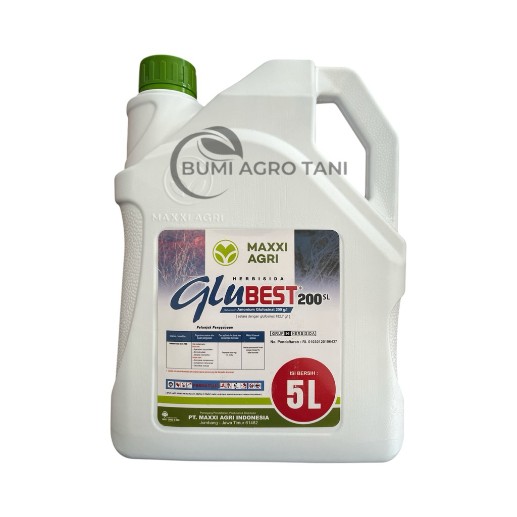 HERBISIDA GLUBEST 200 SL 5 LITER MAXXI AGRI PEMBASMI RUMPUT LULANGAN SAMPAI AKAR
