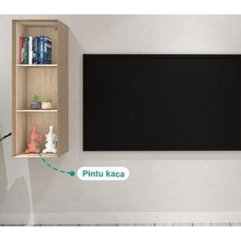 Rak Buku Gantung Kaca / Rak Gantung Dinding / Rak Serbaguna