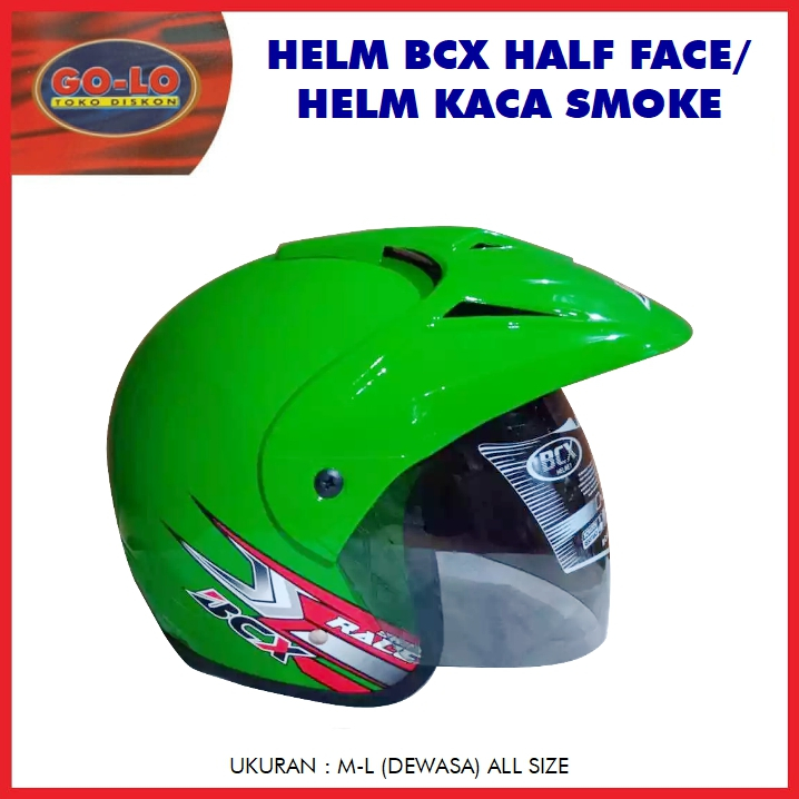 Helm BCX Half Face / Helm Kaca Smoke / Helm SNI