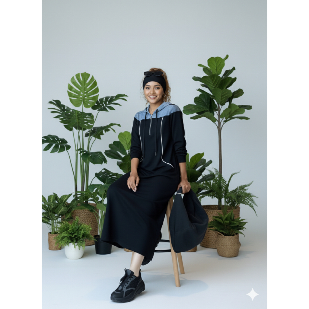 Dress Kaos Tunik Midi PREMIUM IMPORT - Vivin