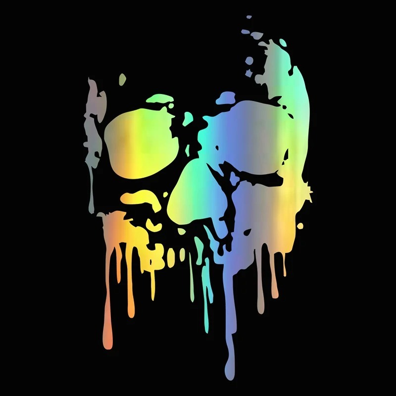 Stiker Mobil Kepribadian Tengkorak Berdarah PVC Dekorasi Mobil Stiker Kreatif Tahan Air Penutup Gore