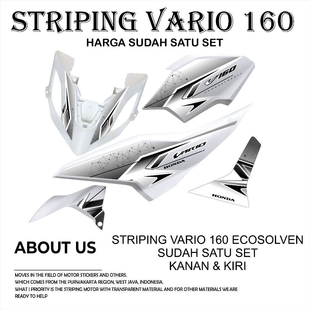 STRIPING STICKER RACING VARIASI MOTOR HONDA VARIO LED 160