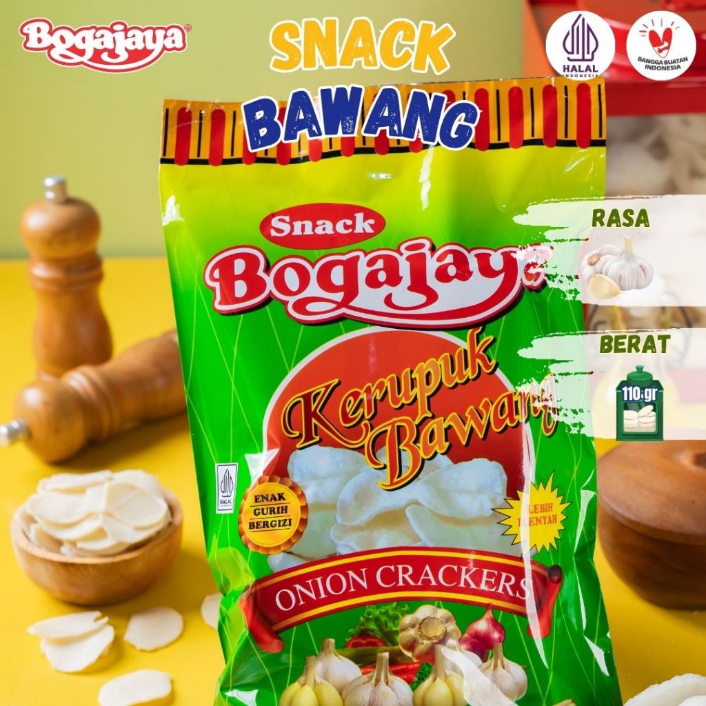 BOGAJAYA Kerupuk BAWANG 110Gr Gurih Siap Makan Oleh Oleh Surabaya