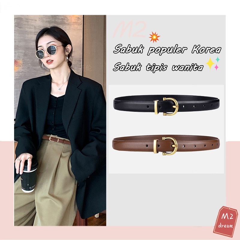 Sabuk kulit lembut, kualitas tinggi, fashion wanita, sabuk wanita fashion Korea, sabuk tipis, akseso