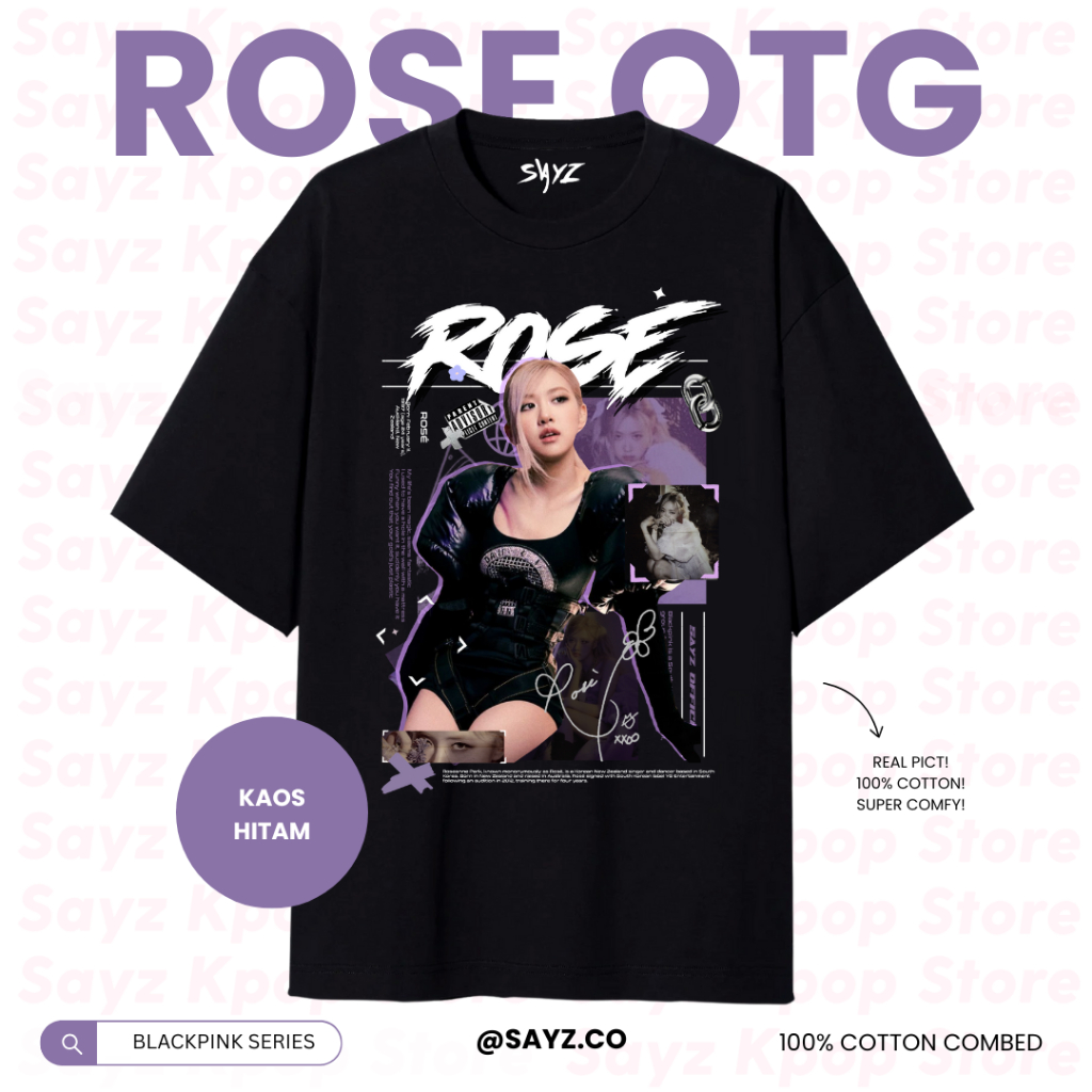 [ READY ] Kaos Blackpink Rose 'On The Ground' Album ver - Rose Park series - 100% Cotton Combed Tshi