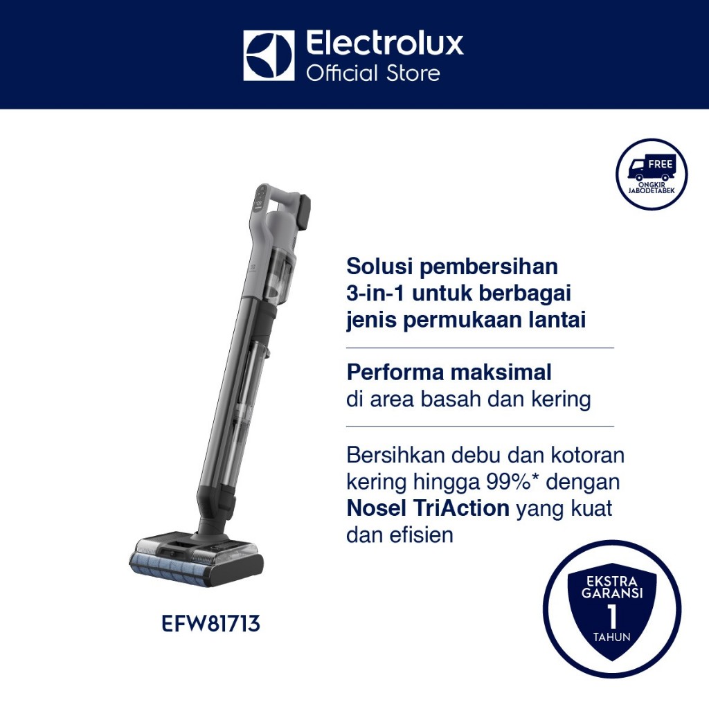 Electrolux EFW81713 Vacuum Cleaner Basah Kering Tanpa Kabel