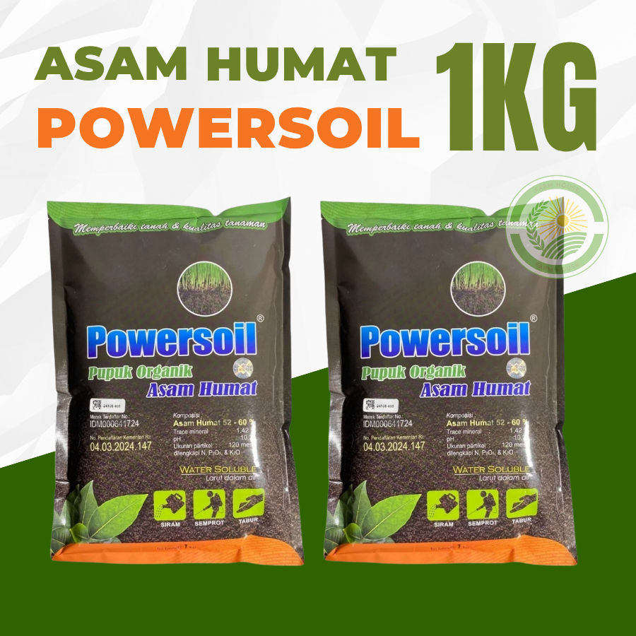 [2KG] POWERSOIL Asam Humat Pupuk Organik Serbaguna | Aman untuk Tanaman Anggur, Buah, Sayur & Hias