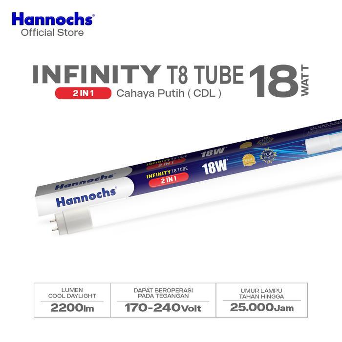 18W 18 Watt LAMPU TL LED HANNOCHS INFINITY 2 IN 1 T8 HANNOCHS LED T8 HANNOCHS INFINITY 2IN1 T8 HANNO