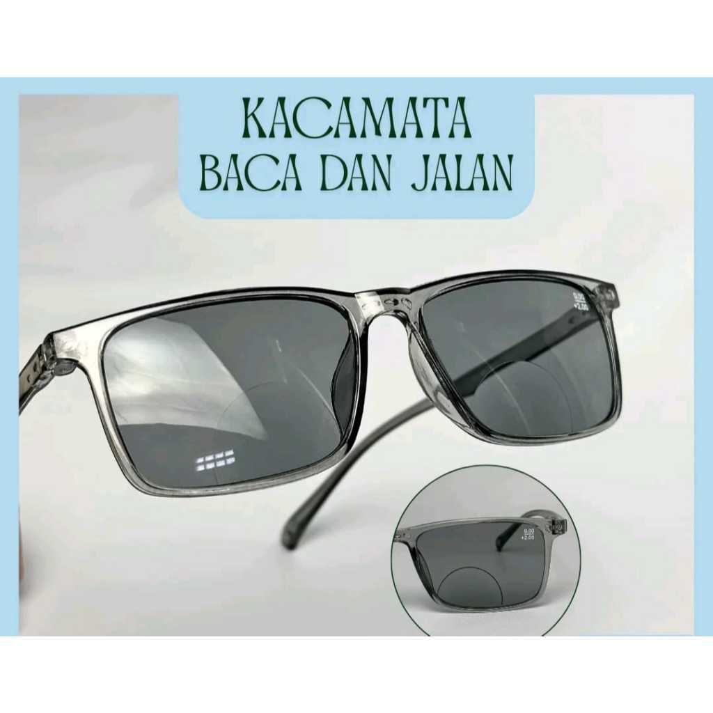 Kacamata Double Fokus Baca dan Jalan Lensa warna Anti Radiasi Cahaya