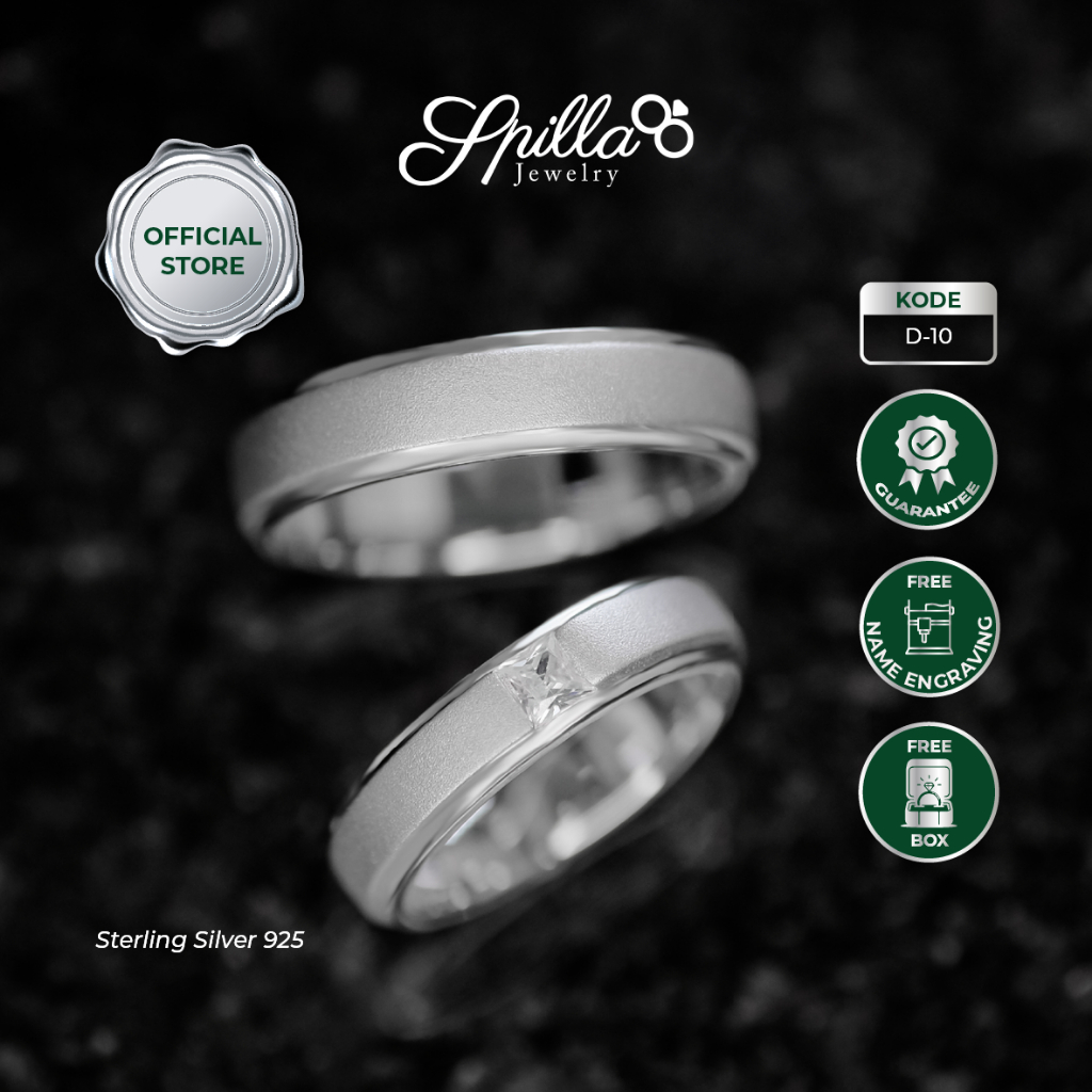 Spilla Jewelry  D-10 Cincin Couple Bahan Perak (Silver 925)