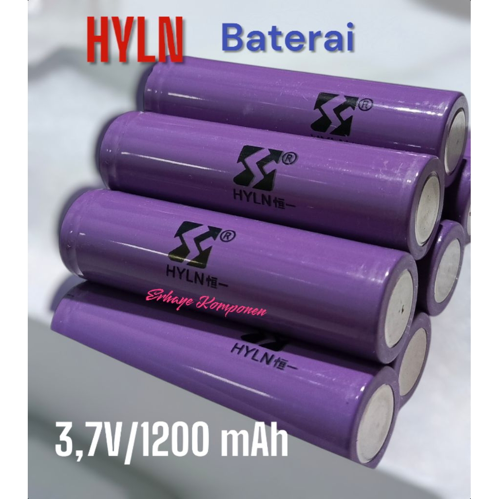 Rumahleha  Baterai 18650 Hyln/ Hongli 3,7V/1200 Mah Baterai Ungu.