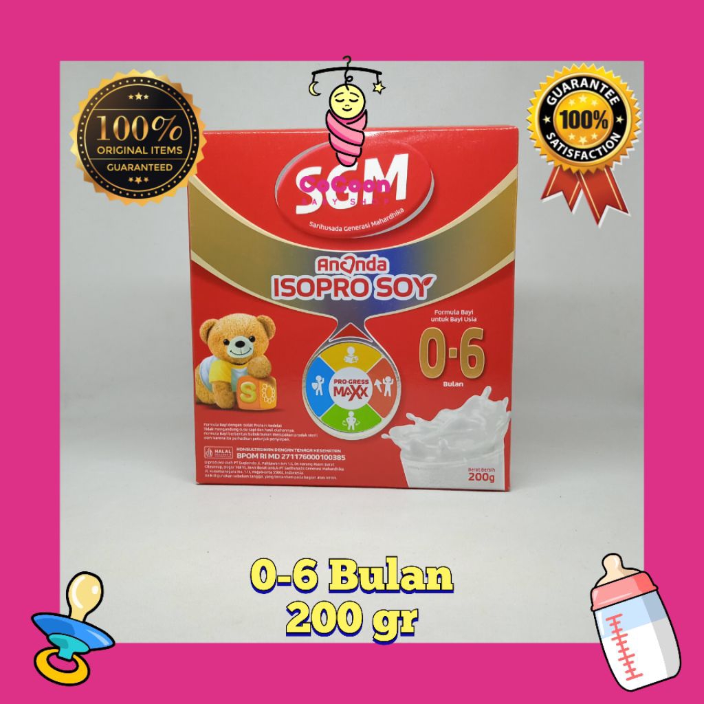 Susu Formula Bayi SGM Ananda Soya 0-6 Bulan 200 gr