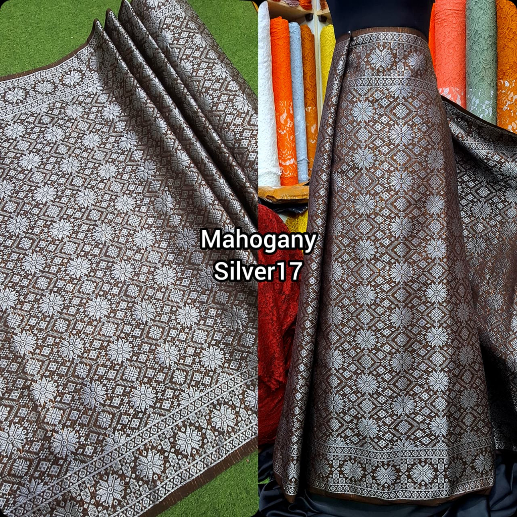 KAIN SONGKET SEMI PALEMBANG SONGKET PREMIUM BAHAN ROK DAN SELENDANG ISI SONGKET PER 50CM