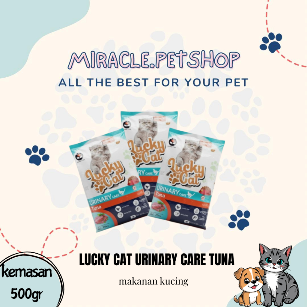Makanan Kucing - Lucky Cat Urinary Care Dryfood Tuna Flavour kemasan 500gr Freshpack