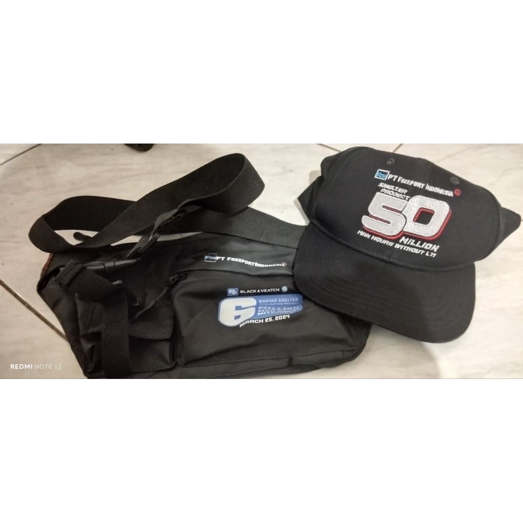 Tas slempang + Topi (Freeport smelter)