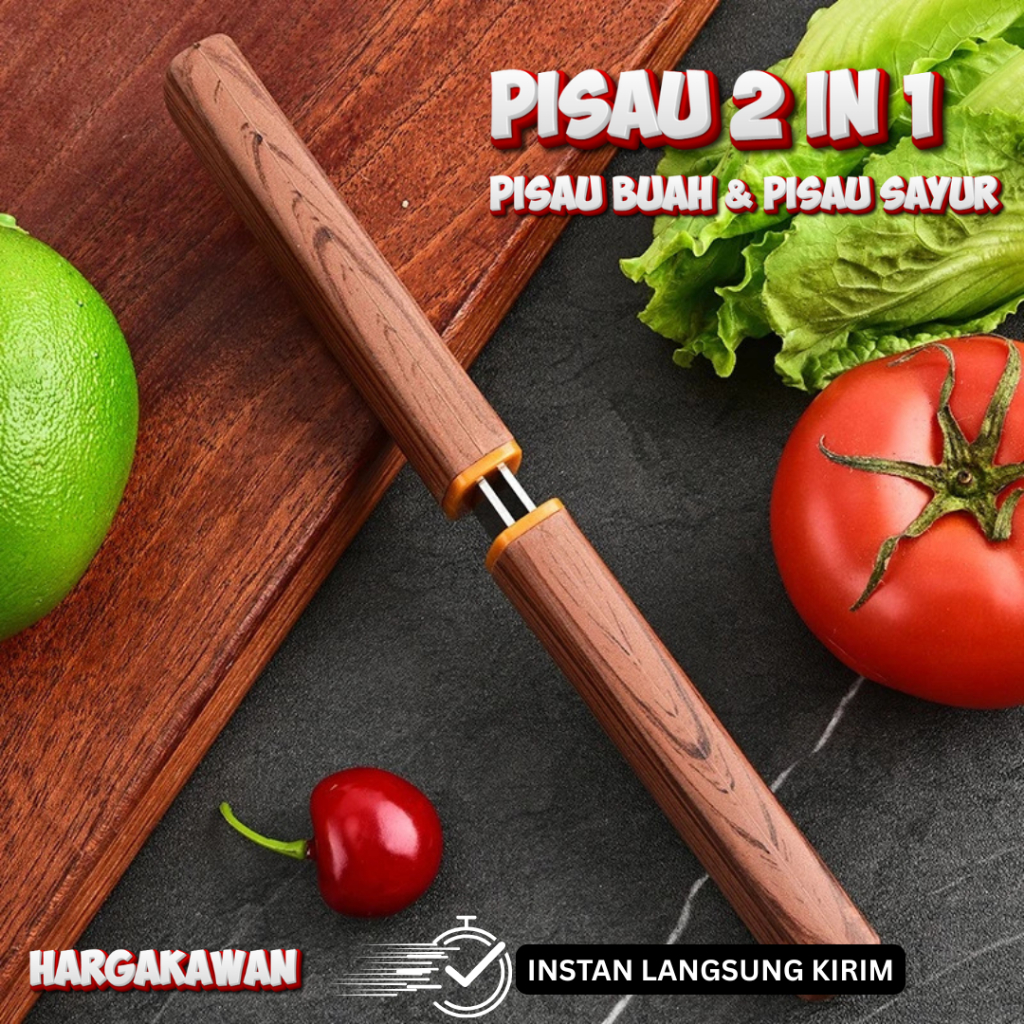 Pisau 2 in 1 Pisau Buah dan sayur Multifungsi dan praktis bisa dibawa traveling