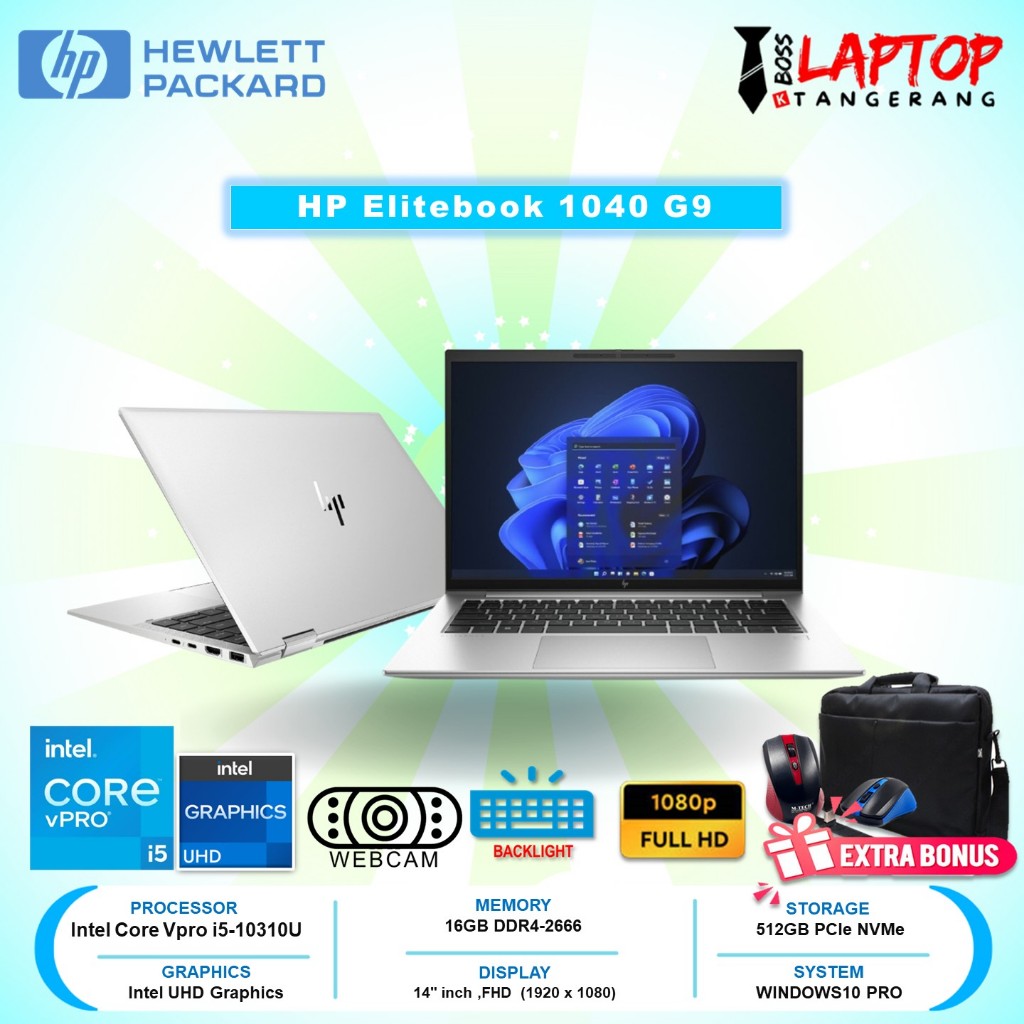 Laptop Hp EliteBook 1040 G9 Intel VPRO i5 Ram 32GB 512GB 14.0 WUXGA IPS  BL FP Windows 11 Pro